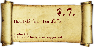 Hollósi Teréz névjegykártya